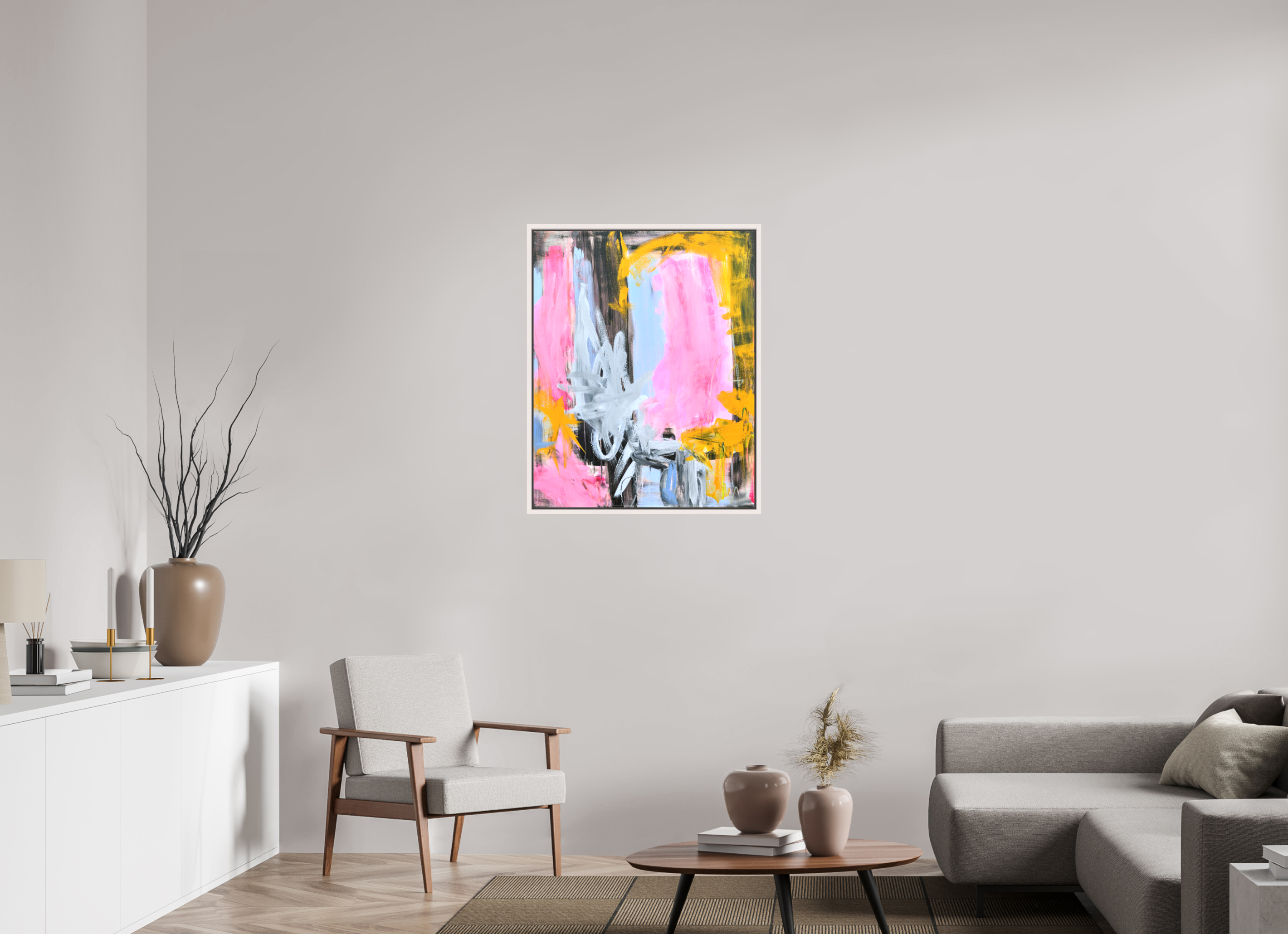 70 x 87,9 cm, Canvas Print - offwhite Frame Hoffnung - Canvas Print