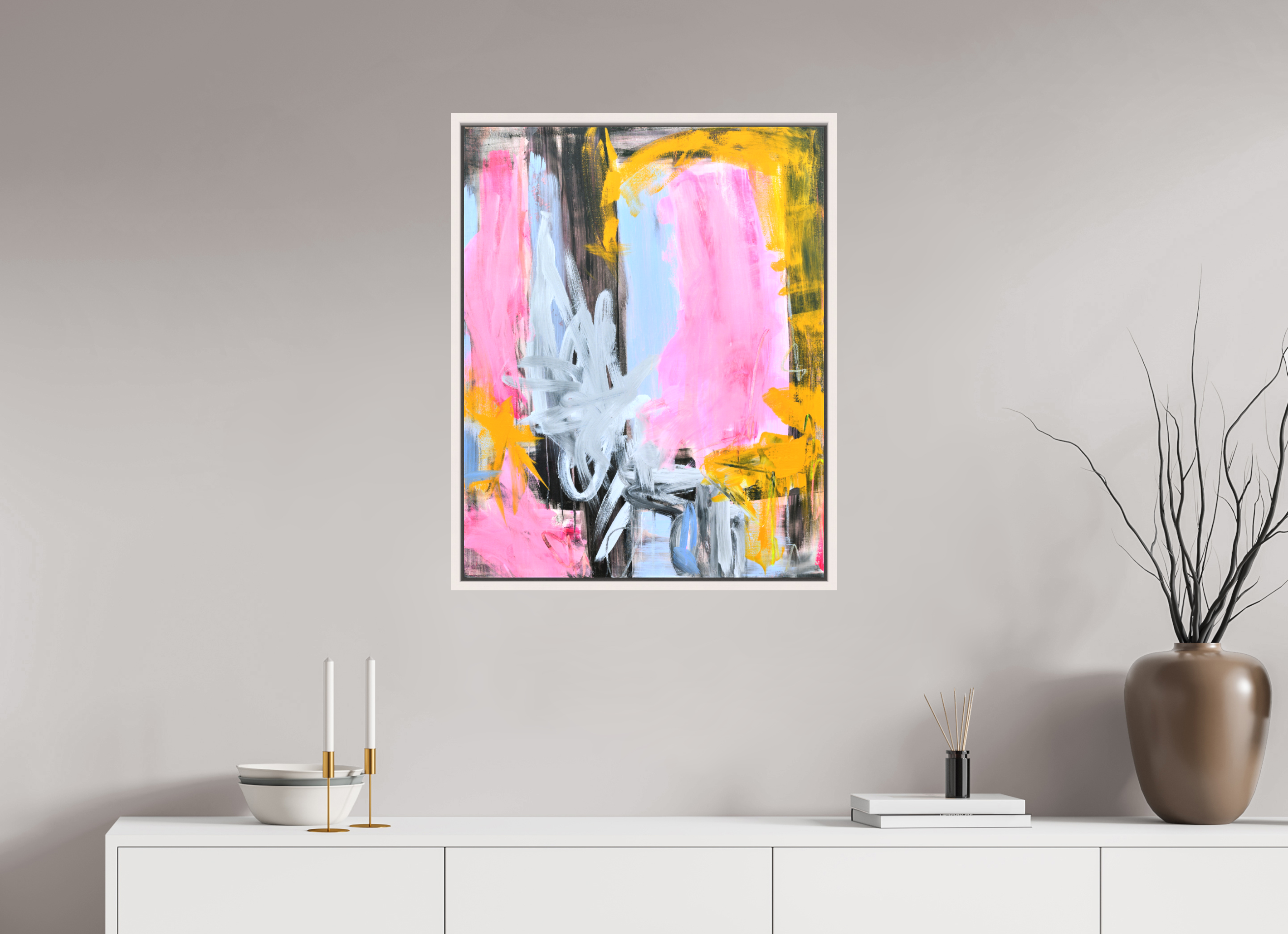 60 x 75,4 cm, Canvas Print - offwhite Frame Hoffnung - Canvas Print
