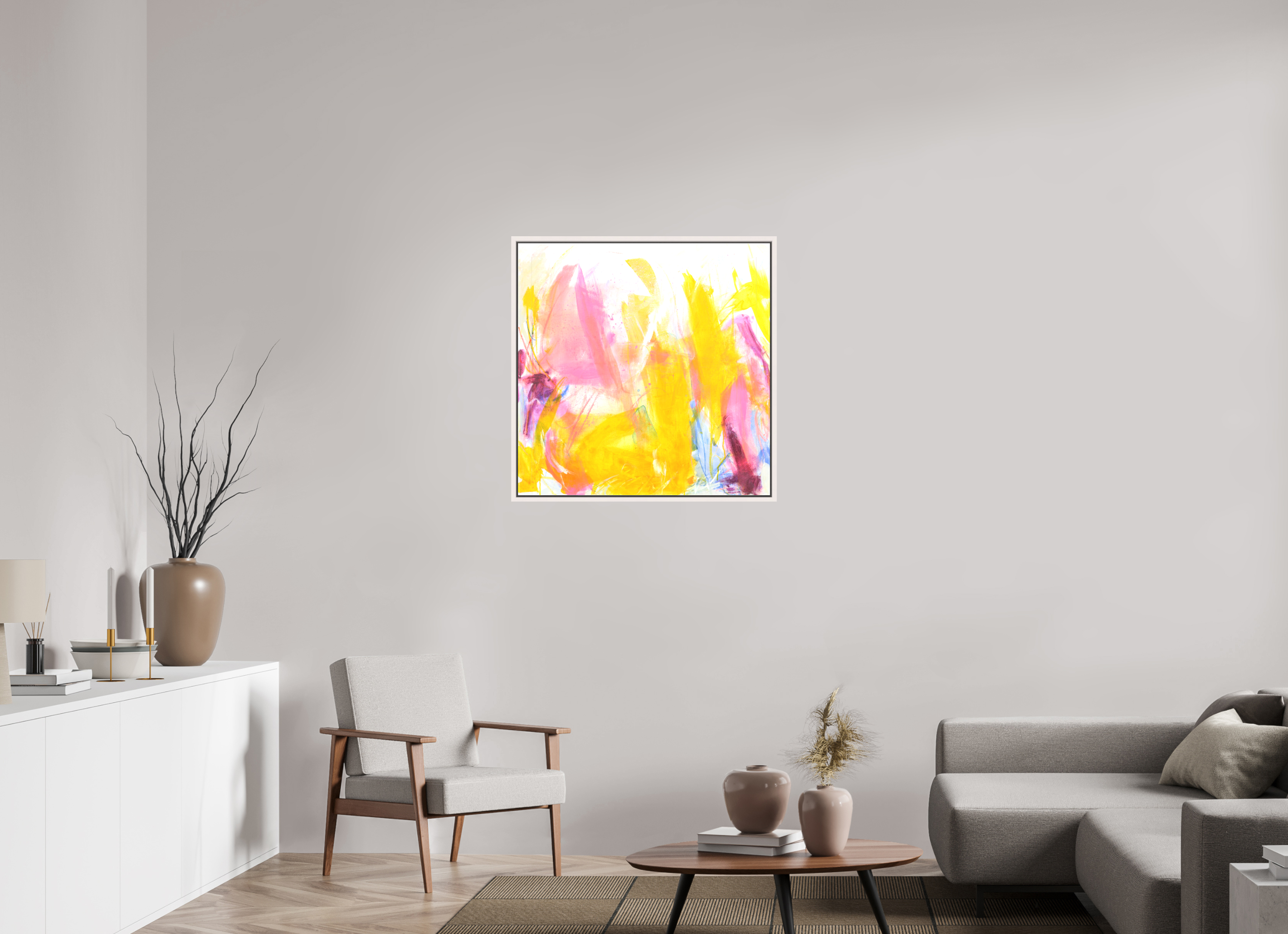 80 x 80 cm, Canvas Print - offwhite Frame Alles ist möglich - Canvas Print