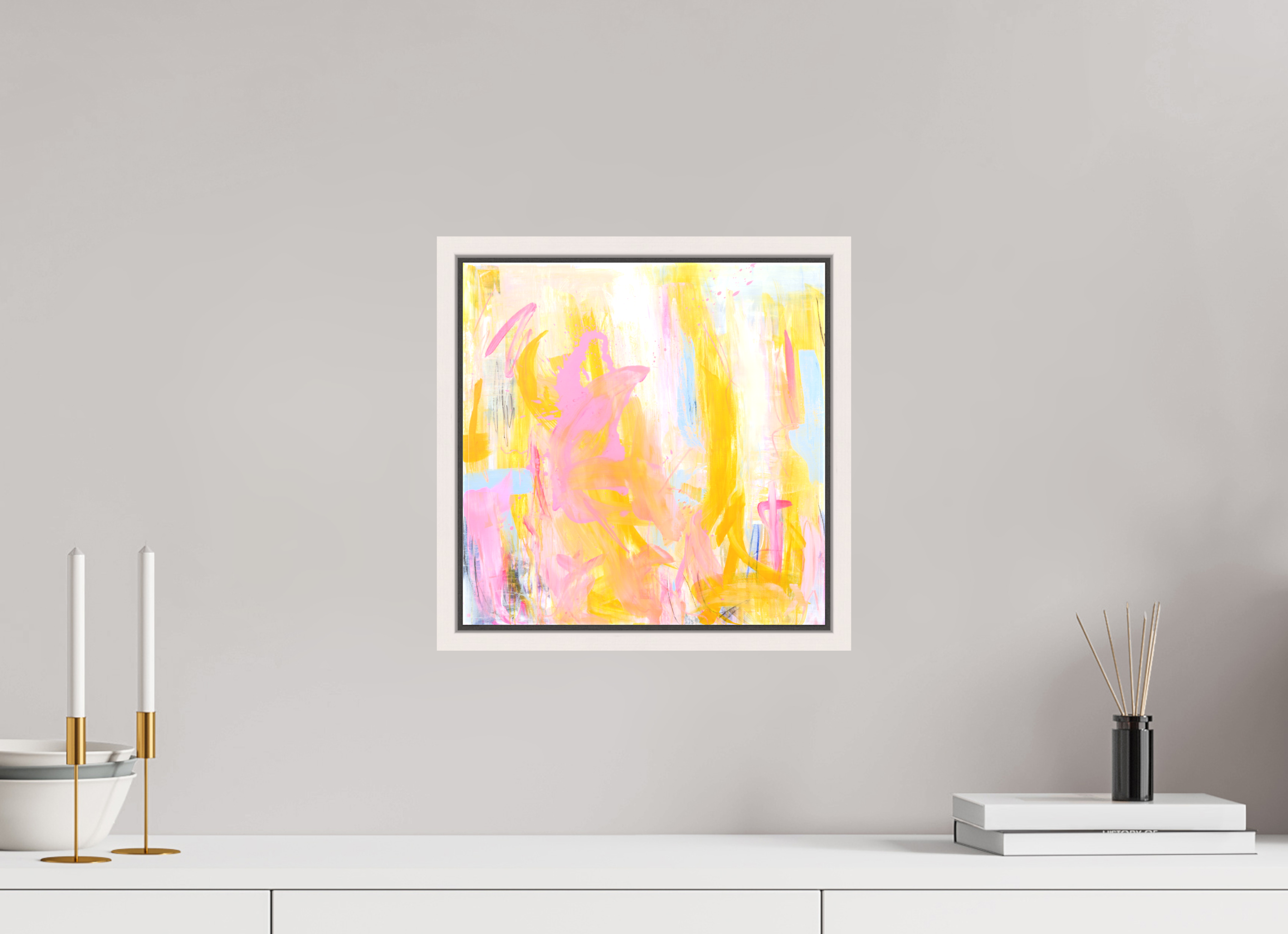 30 x 30 cm, Canvas Print - offwhite Frame Joy