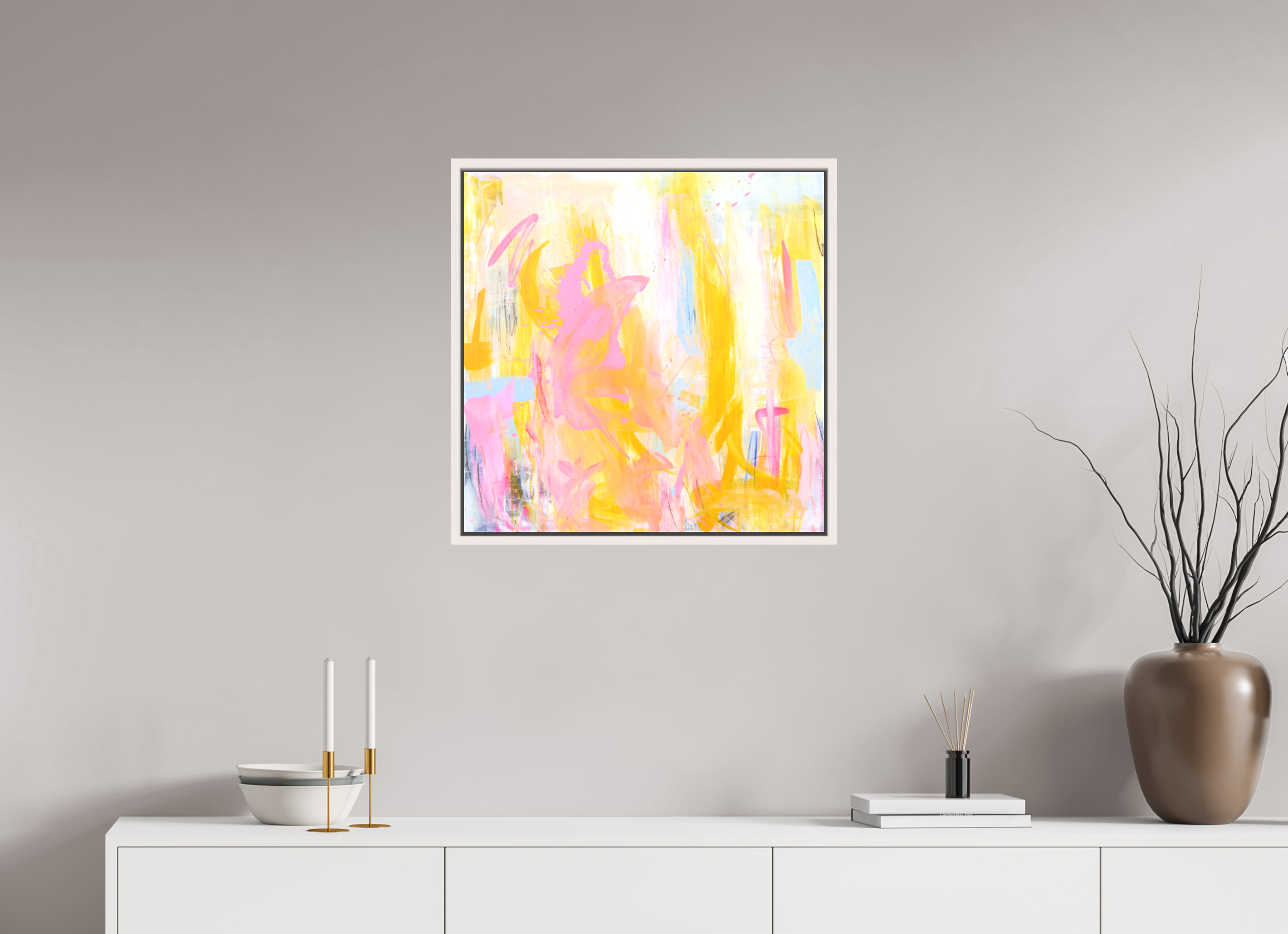 60 x 60 cm, Canvas Print - offwhite Frame Joy