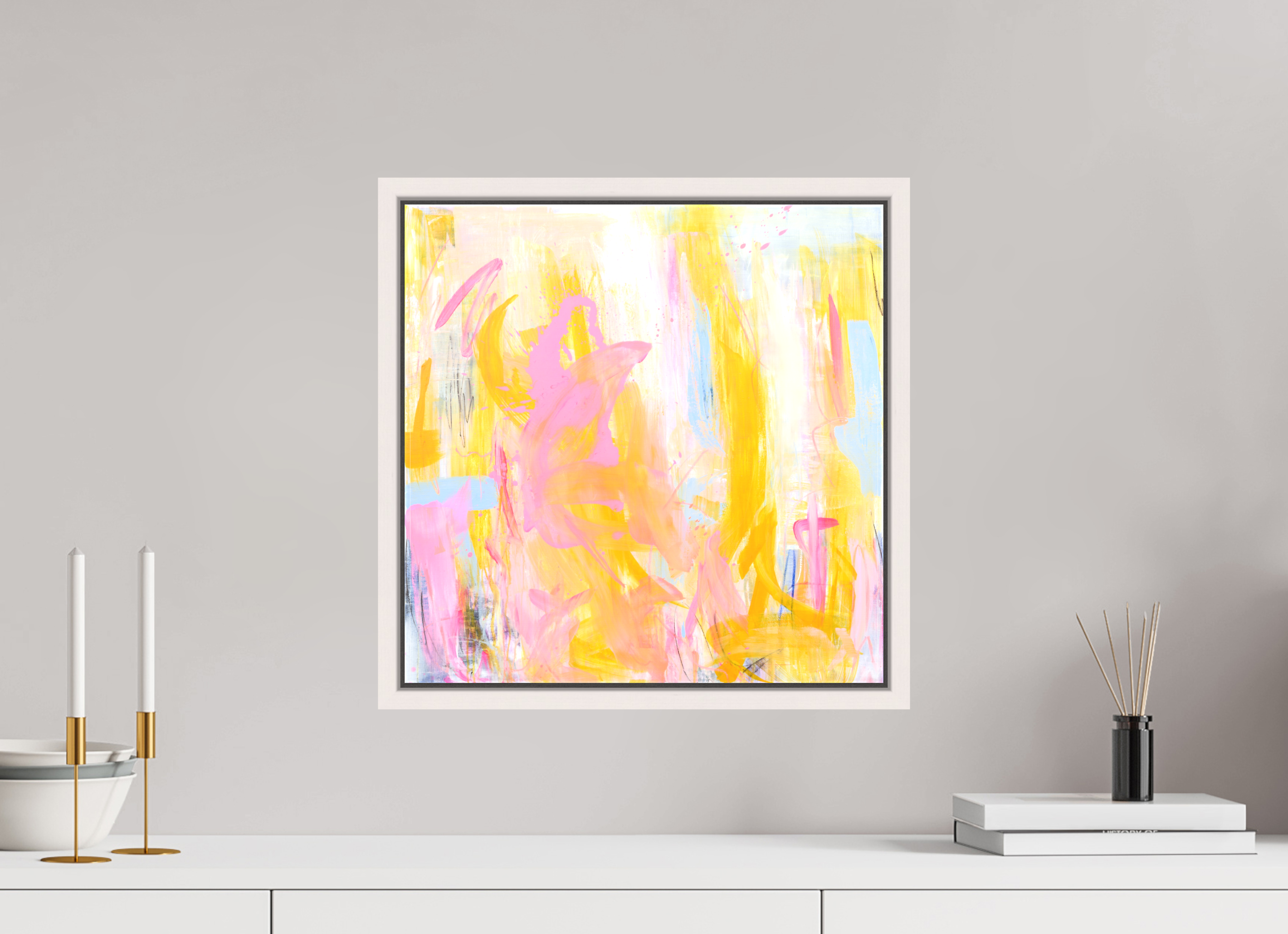 40 x 40 cm, Canvas Print - offwhite Frame Joy