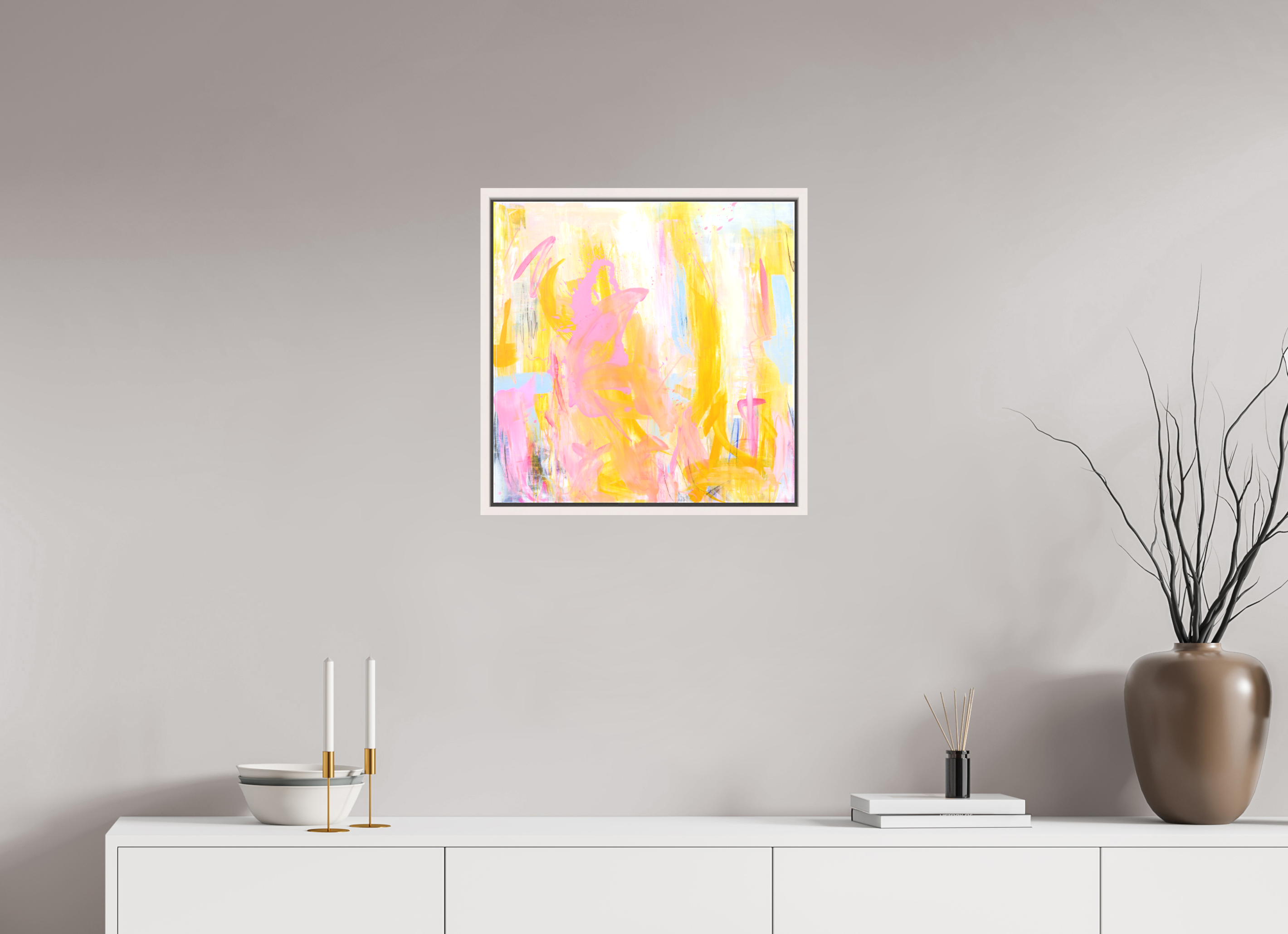 50 x 50 cm, Canvas Print - offwhite Frame Joy