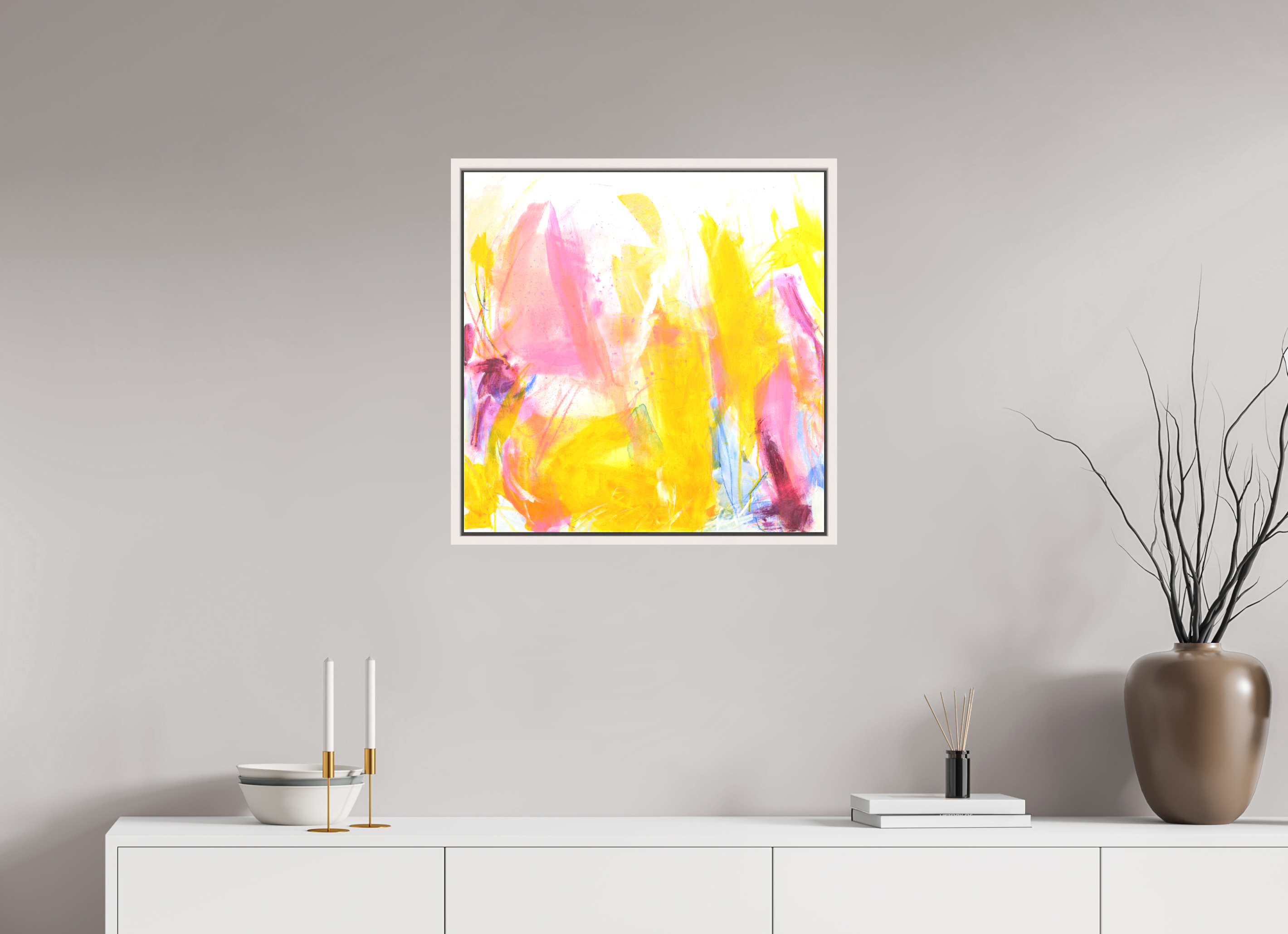 60 x 60 cm, Canvas Print - offwhite Frame Alles ist möglich - Canvas Print