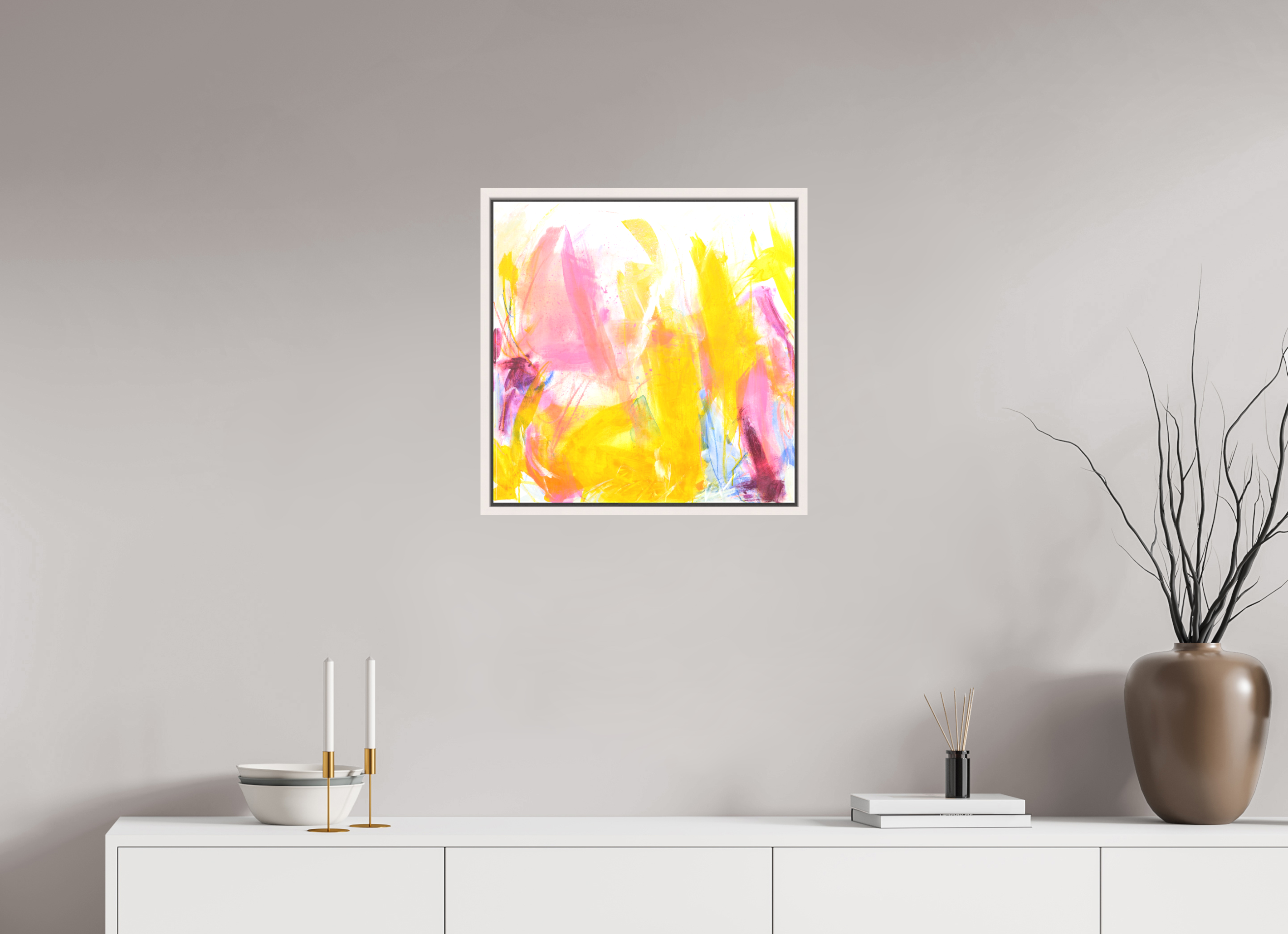 50 x 50 cm, Canvas Print - offwhite Frame Alles ist möglich - Canvas Print