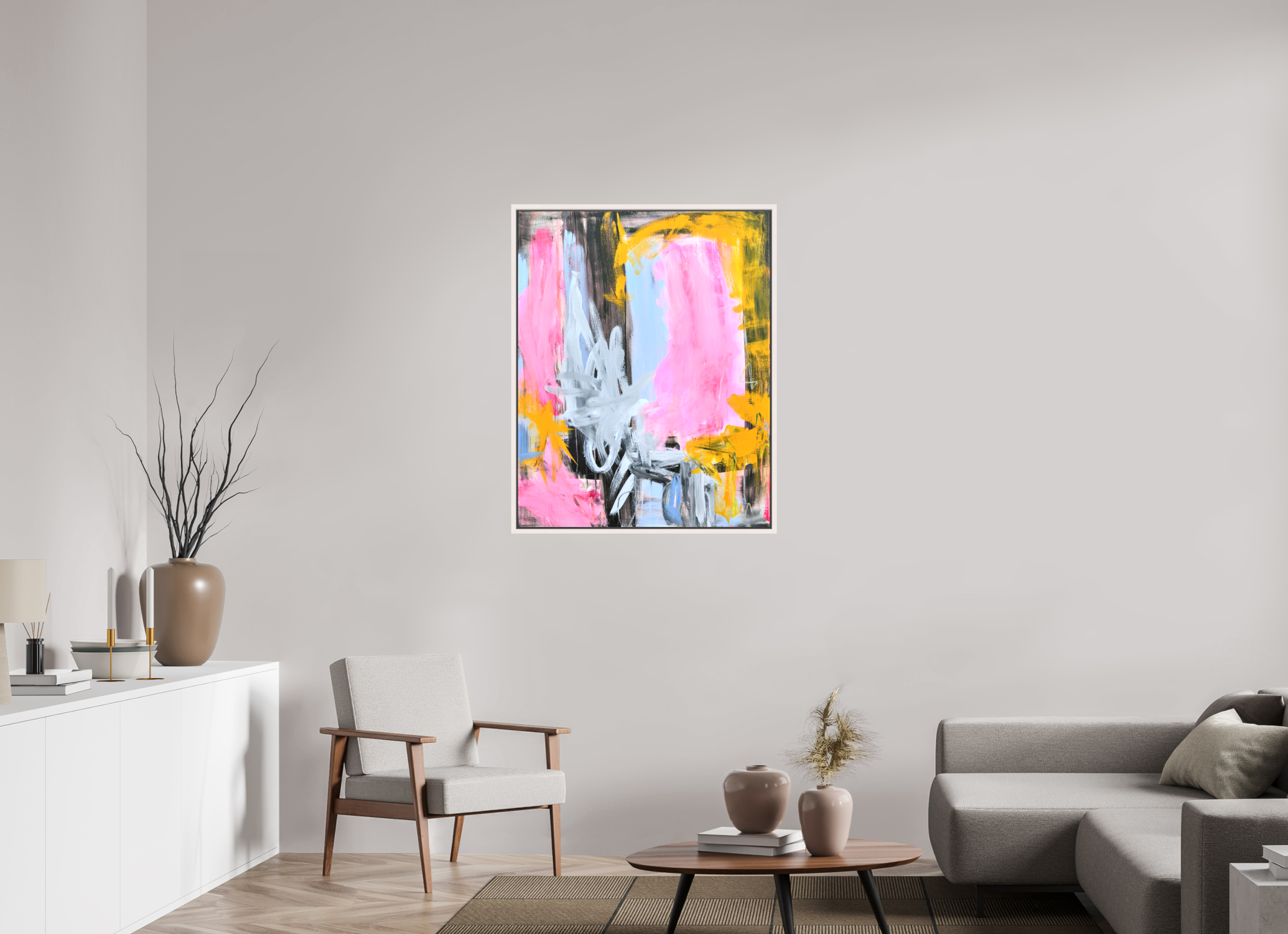 80 x 100,5 cm, Canvas Print - offwhite Frame Hoffnung - Canvas Print